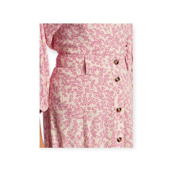 Ganni Boho Romantic Gorgeous 100% Viscose Floral Crepe Midi Skirt size 4 EUC - Picture 3 of 16